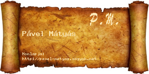 Pável Mátyás névjegykártya